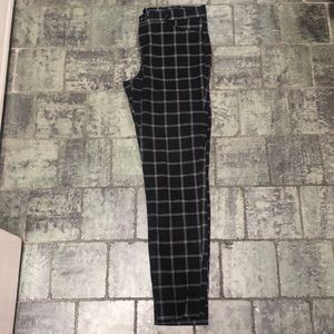 Black and white plaid work pants
